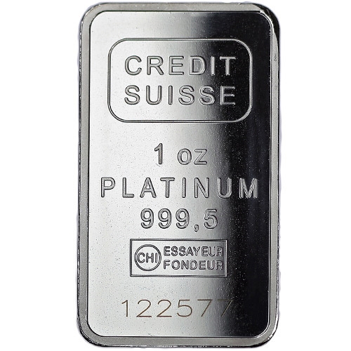 1 oz Credit Suisse Platinum Bar obv