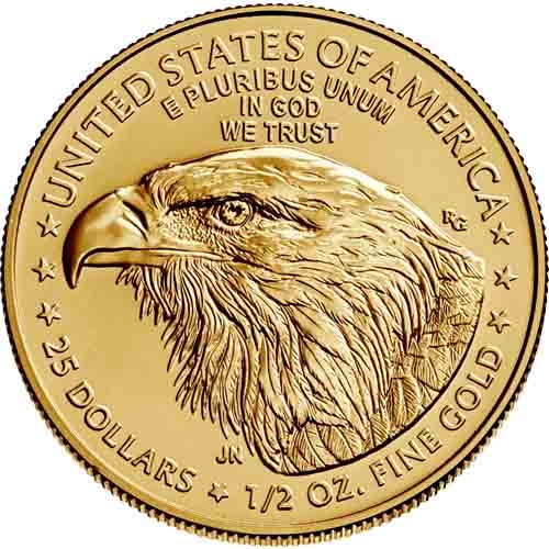 2021 1 2 oz American Gold Eagle Coin BU Type 2 rev
