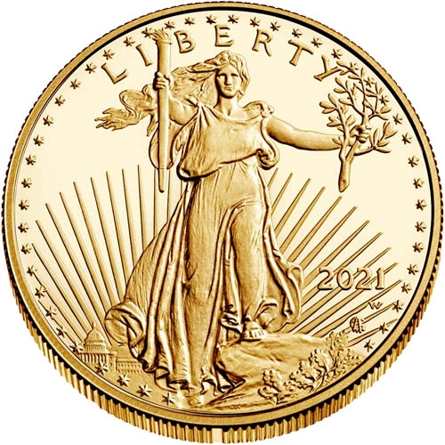 2021 1 oz American Gold Eagle Coin T2 Obv