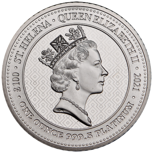 2021 1 oz Helena Platinum Queens Victory Coin BU rev