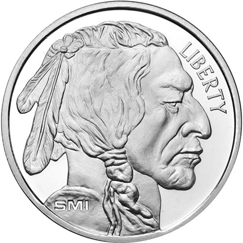 1 oz Sunshine Mint Buffalo Silver Round MintMark Ovb