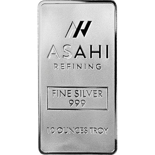 10 oz Asahi Silver Bar obv