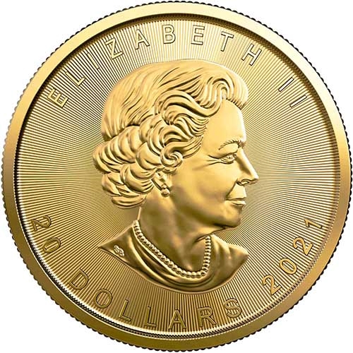 2021 1 2 oz Canadian Gold Maple Leaf Coin obv