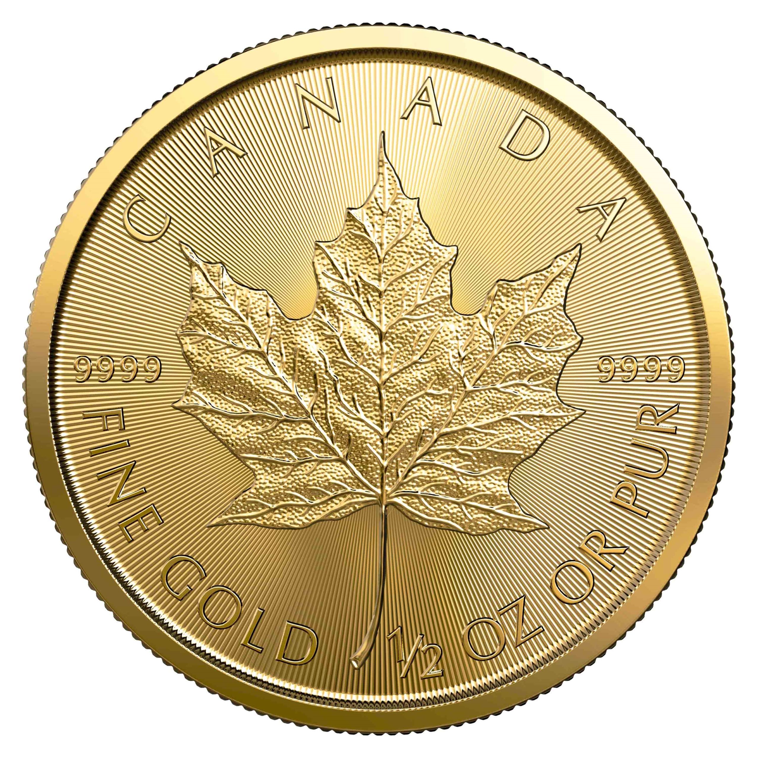 2021 1 2 oz Canadian Gold Maple Leaf Coin rev scaled