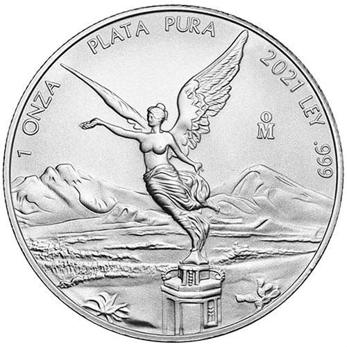 2021 1 oz Mexican Silver Libertad Coin BU Obv