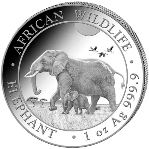 2022 1 oz somalian silver elephant rev