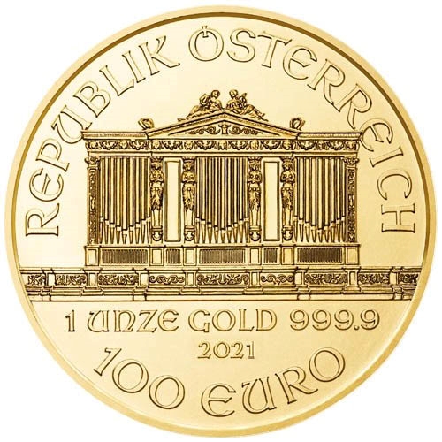2021 1 oz austrian gold philharmonic coin obv