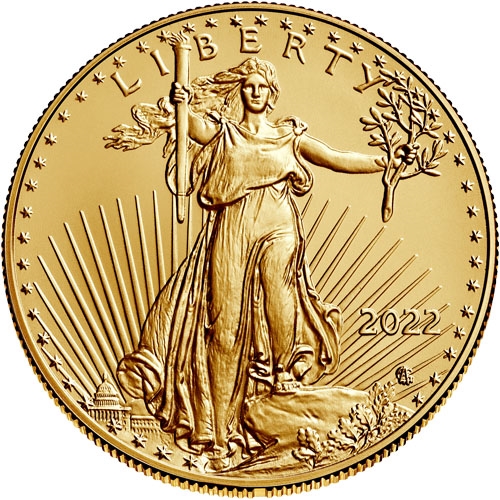 2022 1 oz American Gold Eagle Coin BU obv