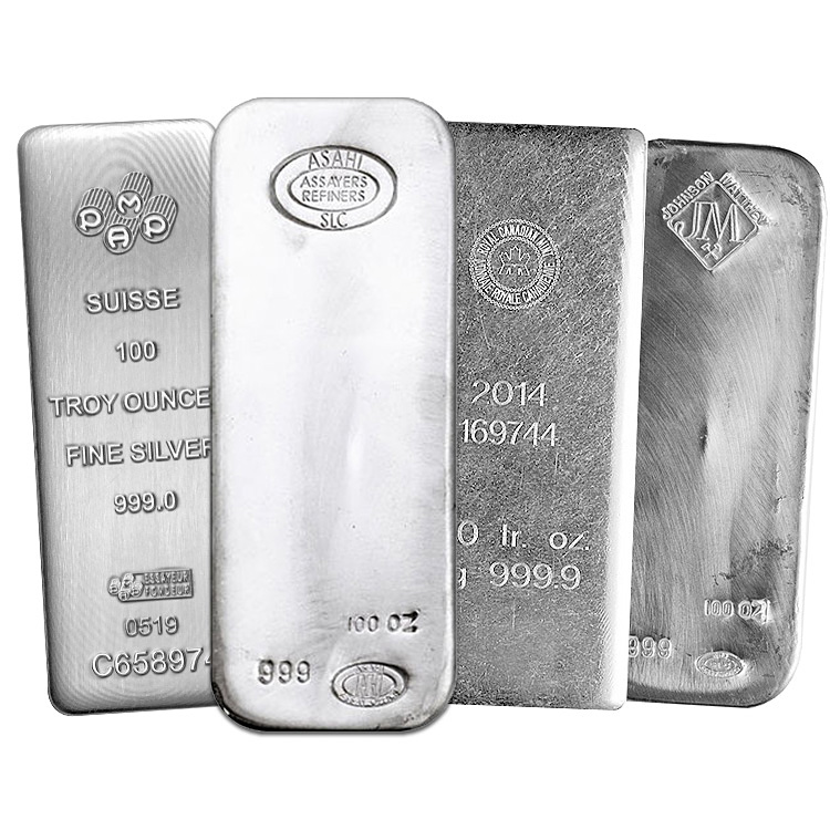100 oz Silver Bar any mint varied condition obv3