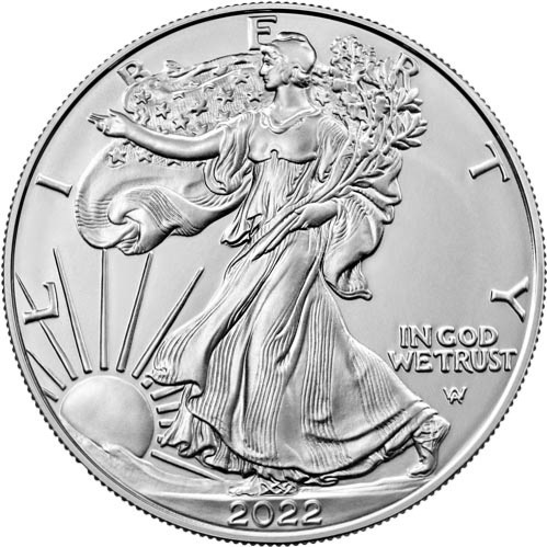 2022 1 oz American Silver Eagle Coin BU obv