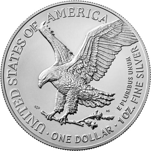 2022 1 oz American Silver Eagle Coin BU rev