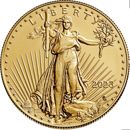 2023 1 oz American Gold Eagle Coin BU obv