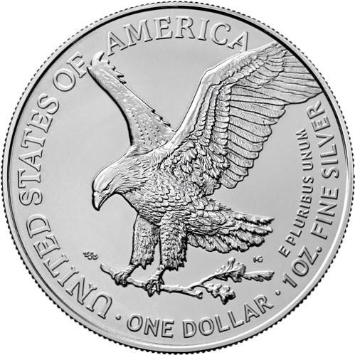 2023 1 oz American Silver Eagle Coin BU rev