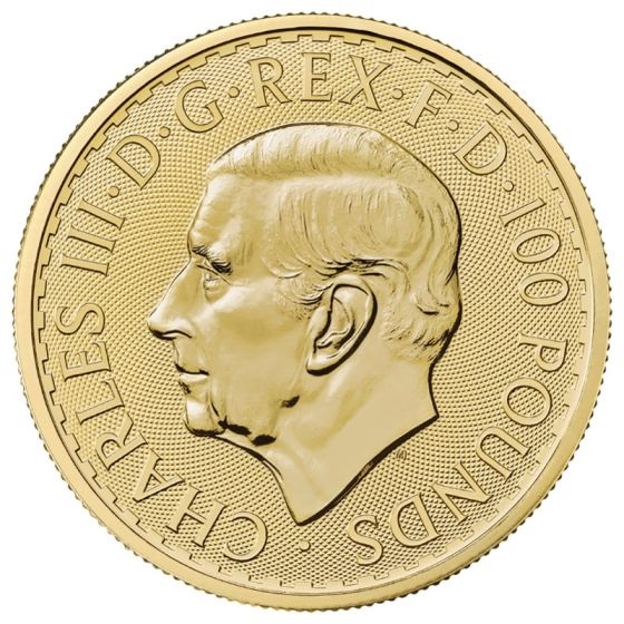 2023 1 oz Gold Britannia Coin BU King Charles III back