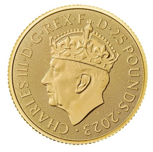 UK Gold Coronation Coin 0.25 oz 2023 back 1