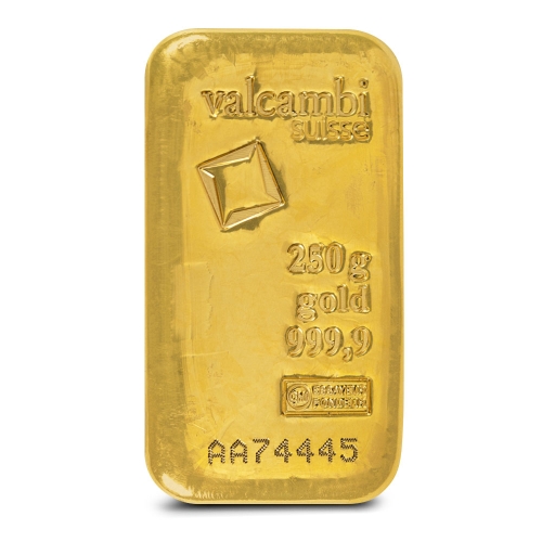 250 gram Valcambi gold bar cast