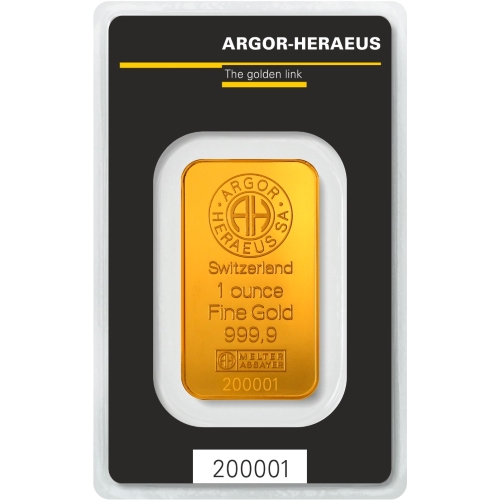 1 oz Argor Heraeus Kinebar Gold Bar