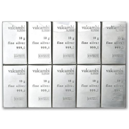 100 gm Valcambi Silver Combibar 10 x 10