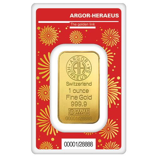 2024 1oz Gold Heraeus Bar Year of Dragon back