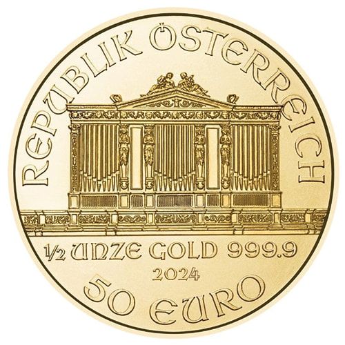 Austrian Gold Philharmonic 0.50 oz 2024 back