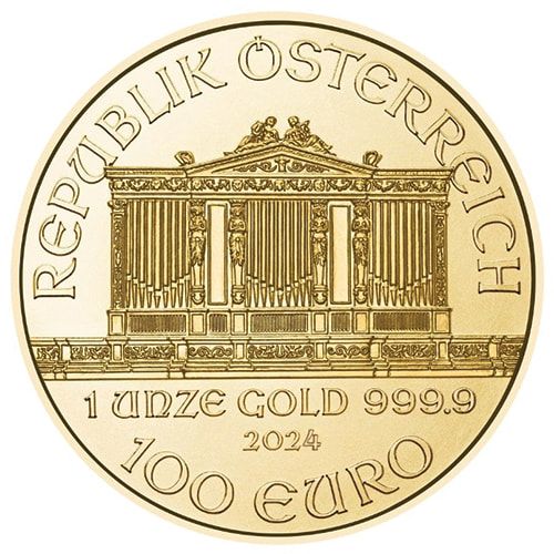 Austrian Gold Philharmonic 1 oz 2024 back
