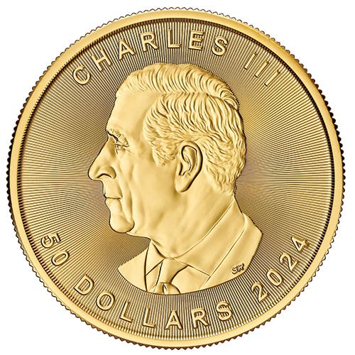 Canadian Gold Maple Leaf 1 oz 2024 back