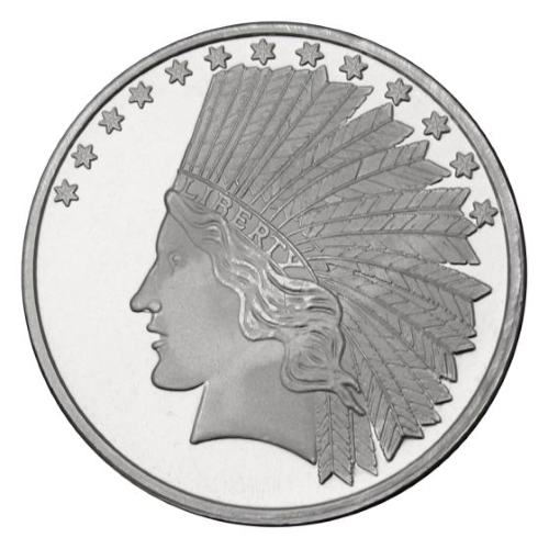 STM Silver 1 oz $10 Indian Replica Round