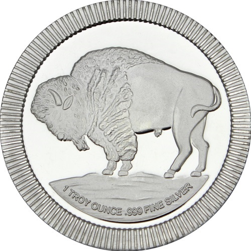 STM Silver 1 oz Buffalo Stackable Round back