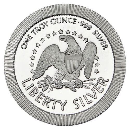 STM Silver 1 oz Liberty Stackable Round back
