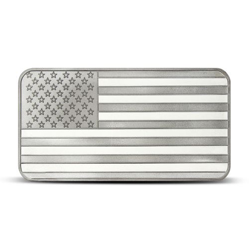 STM Silver 10 oz American Flag Bar