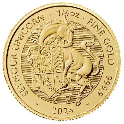 Tudor Beasts Gold Unicorn 0.25 oz 2024
