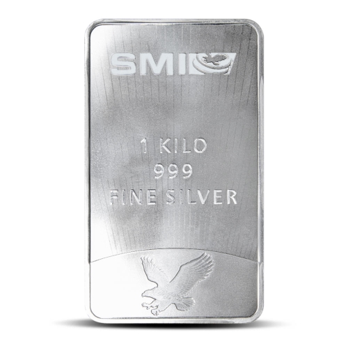 1 Kilo SMI Silver Mercury Bar back