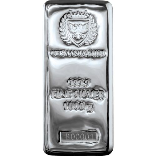 1 Kilo Silver Germania Mint Cast Bar