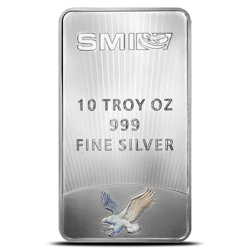 10 oz SMI Silver Mercury bar back