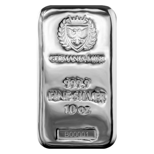 10 oz Silver Germania Mint Cast Bar