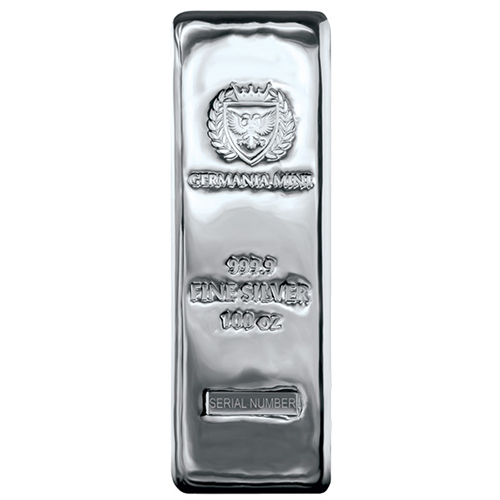 100 oz Silver Germania Mint Cast Bar