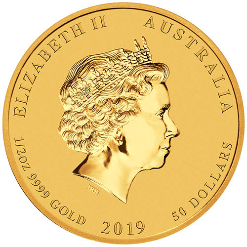 2019 0.50 oz Perth Mint Gold Lunar Pig back