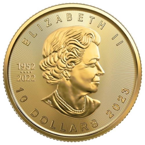 Canadian Gold Maple Leaf 0.25 oz 2023 back