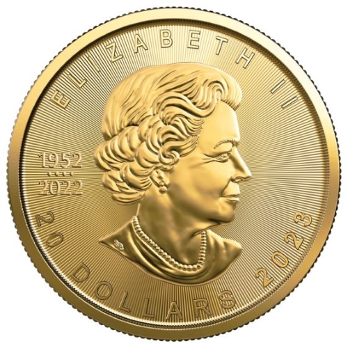 Canadian Gold Maple Leaf 0.50 oz 2023 back