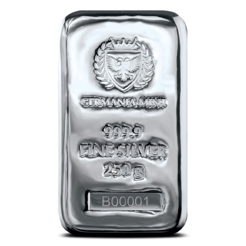 250G Silver Germania Mint Cast Bar