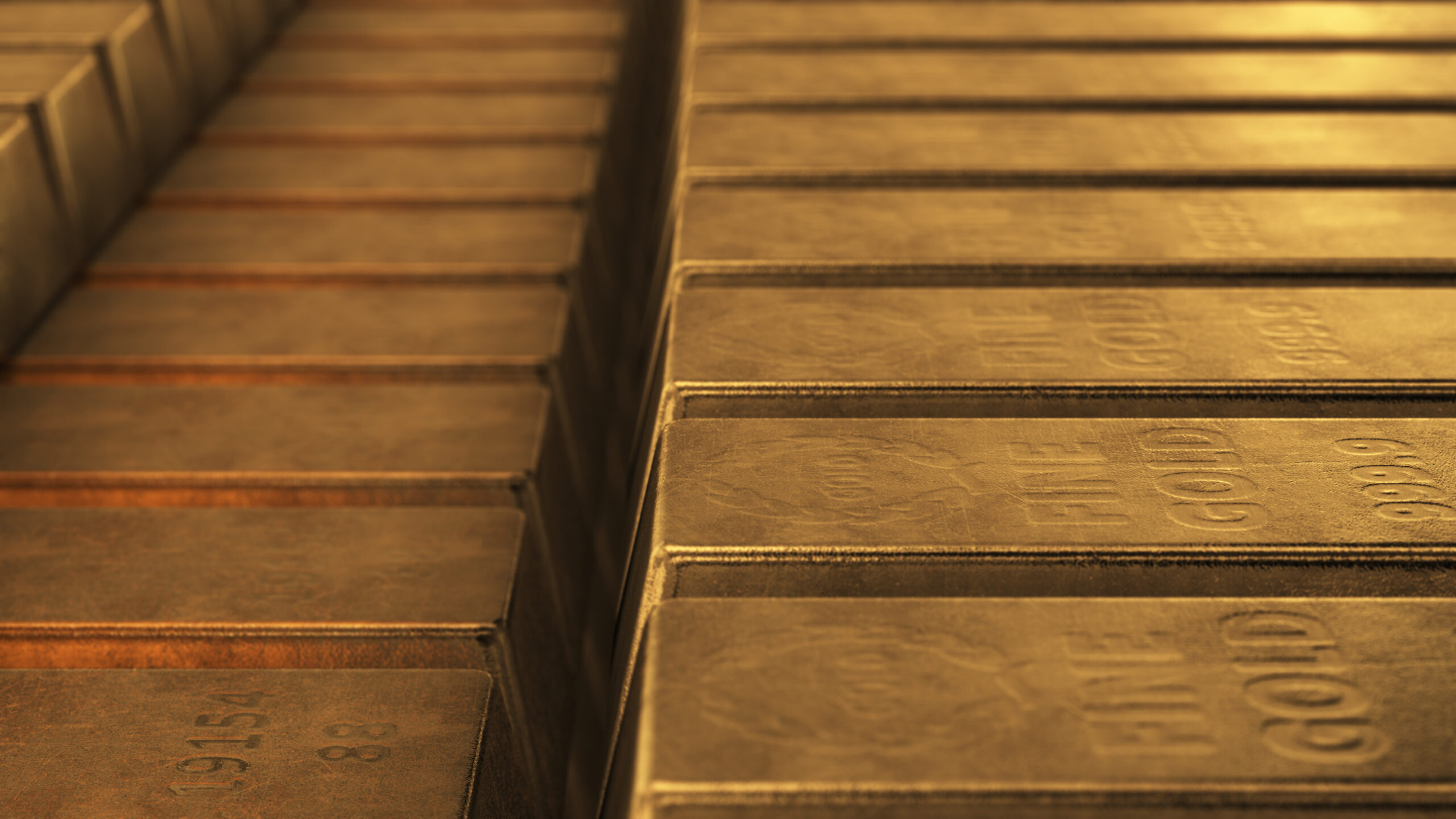 close up of 400oz gold bars in movies