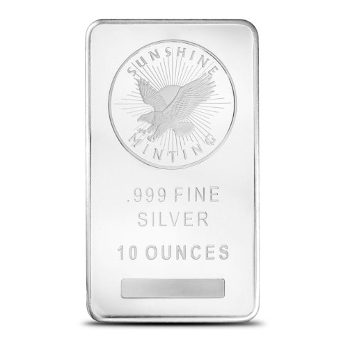 Sunshine Silver Bar 10 oz Front