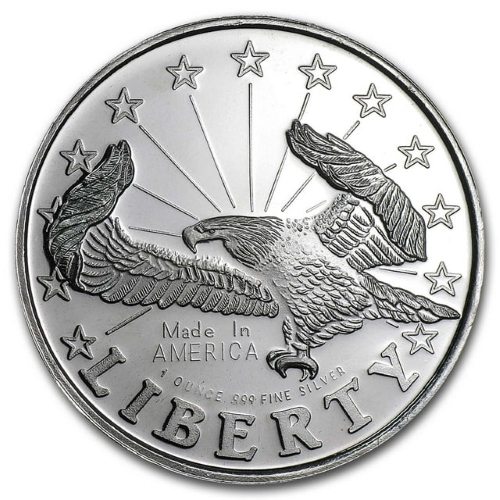 STM Silver 1 oz Liberty Eagle Round Front