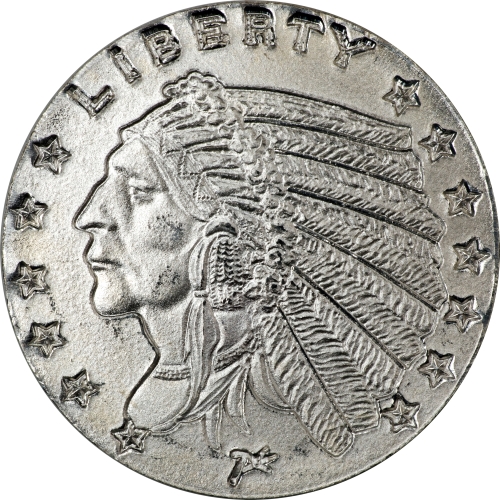 Silver 0.10 oz Incuse Indian Round Front