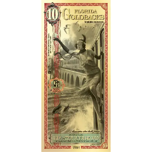 10 Florida Goldback Gold Note
