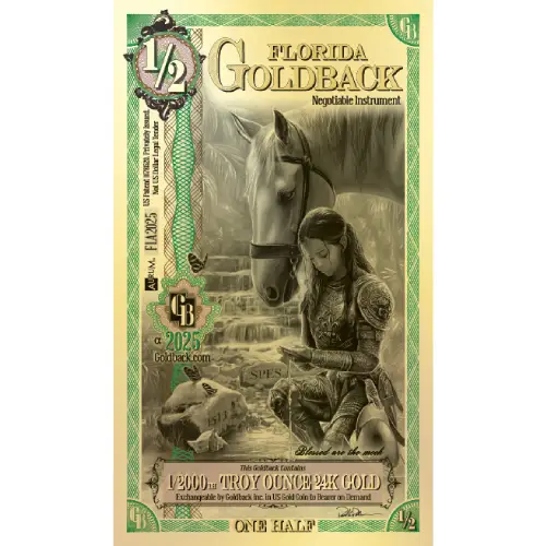 1/2 Florida Goldback Gold Note