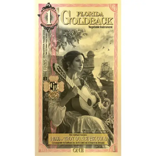 1 Florida Goldback Gold Note