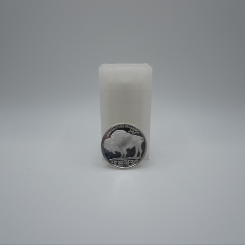 Tube of 1/4oz Silvertowne Silver Buffalo Rounds back
