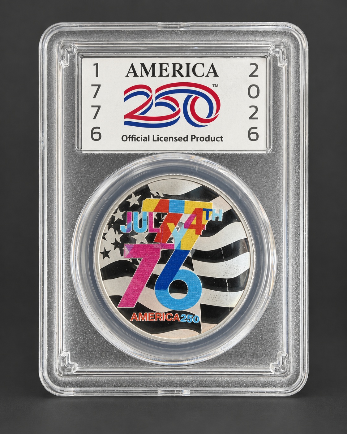 America 250 1 oz colorized silver round